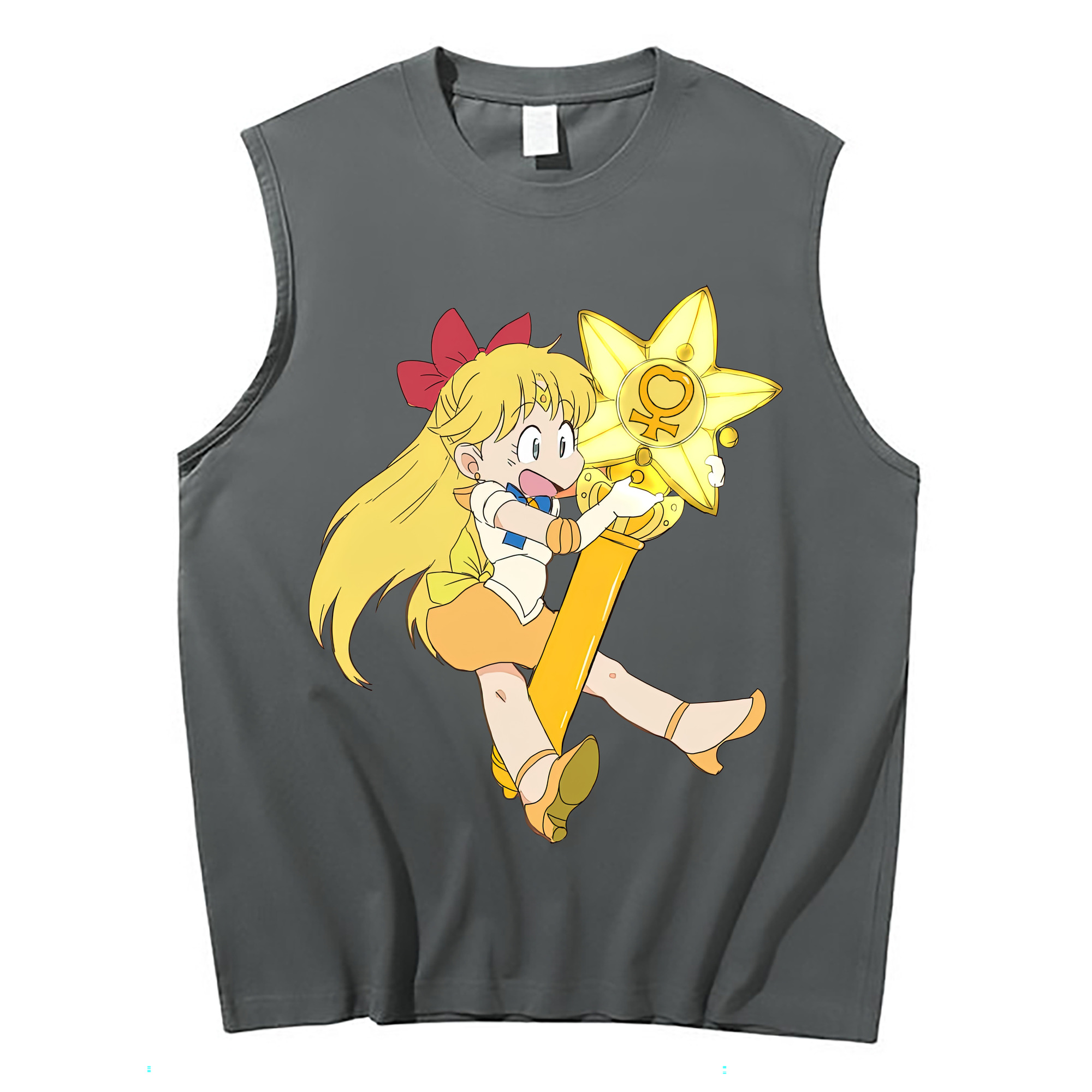 （画像用） 美少女戦士セーラームーン 愛野 美奈子 あいの みなこ Sailor Moon Aino Minako コットン100％タンクトップ（フロントプリント）